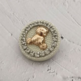 23MM Bear Shaped Diamond Buckle Metal Button