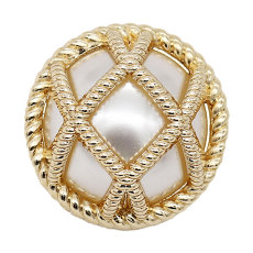 22MM High-quality three-in-one pearl metal snap button coat decorative button sweater button