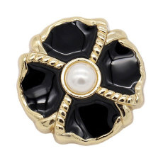 23MM Flower Pearl Metal Button Women's Knit Cardigan Button Dress Decorative Snap Buttons