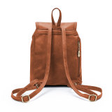 Soft Leather Versatile Casual Fitted Large Capacity Backpack 18mm snap button jewelry