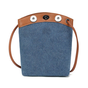 Denim stitching can be carried on one shoulder tote bag 18mm snap button jewelry