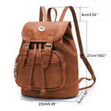 Soft Leather Versatile Casual Fitted Large Capacity Backpack 18mm snap button jewelry