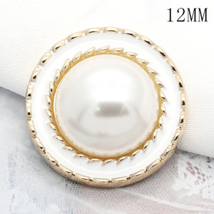 12MM Ladies Round Pearl Epoxy Jewelry Buttons