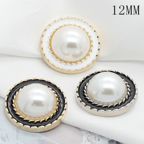 12MM Ladies Round Pearl Epoxy Jewelry Buttons