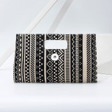 Black and White Canvas Clutch 18mm snap button jewelry