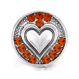 20MM love metal silver plated snap with rhinestone  charms snaps jewelry