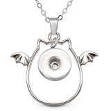 happy easter rabbit 60CM chain silver fit 20MM chunks snaps jewelry necklace for women