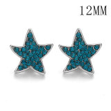 12MM Pentagram Design Metal Silver Plated Snap Jewelry