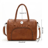 Leather Large Capacity Bucket Bag Hand Crossbody Large Capacity Shoulder Bag 18mm Snap Jewelry