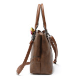 Leather Large Capacity Twins Tote Crossbody Large Capacity Shoulder Bag 18mm Snap Jewelry