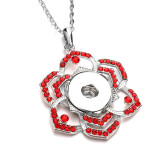 Metal Flower Pendant 60CM Necklace for 20mm Thick Snap Jewelry