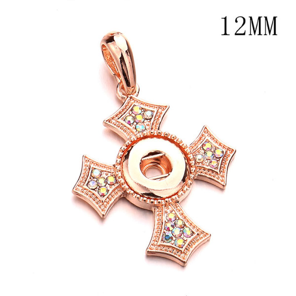 Metal Cross Pendant for 12mm Thick Snap Jewelry