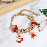 Christmas Crystal Beaded Bracelet Alloy Drop Oil Jewelry Children Adult Snake Bone Chain Bracelet Female