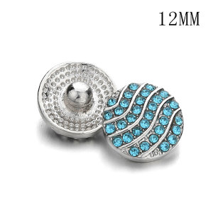 Flowers 12MM Rhinestone snap silver plated  interchangable snaps jewelry