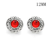 Flowers 12MM Rhinestone snap silver plated  interchangable snaps jewelry