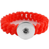 1 snap button bracelet with 12mm width silicone stretch fit 18-20mm snaps