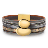 Irregular Disc Design Bracelet Leather Women's Character Bracelet