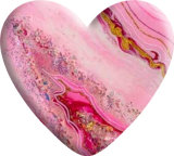 Golden Line Colorful Stone Texture Heart Photo Resin snap button  fit 18mm snap jewelry