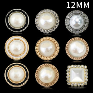 12MM Pearl Metal Gold Knit Sweater Clothes Buttons