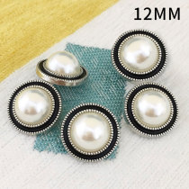 12MM Pearl Metal Gold Knit Sweater Clothes Buttons