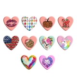 Unicorn Love Apple Heart Photo Resin snap button  fit 18mm snap jewelry