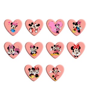 Disney Mickey Mouse Heart Photo Resin snap button  fit 18mm snap jewelry