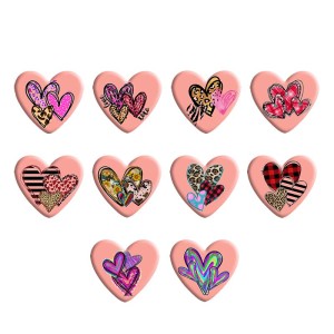 love heart Heart Photo Resin snap button  fit 18mm snap jewelry