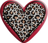 Animal leopard Heart Photo Resin snap button  fit 18mm snap jewelry