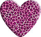 Animal leopard Heart Photo Resin snap button  fit 18mm snap jewelry