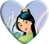 Disney Princess Heart Photo Resin snap button  fit 18mm snap jewelry