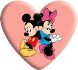 Disney Mickey Mouse Heart Photo Resin snap button  fit 18mm snap jewelry