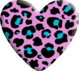 Animal Leopard Heart Photo Resin snap button  fit 18mm snap jewelry