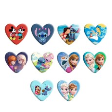 Disney Cartoon Heart Photo Resin snap button  fit 18mm snap jewelry