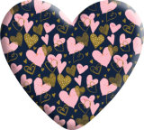 Pretty lattice Love pattern Heart Photo Resin snap button  fit 18mm snap jewelry