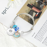 Pandora Stainless Steel Bracelet Set with Pearl Drip Oil Starfish Alloy Pendant Beaded Crystal Bracelet