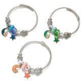 Pandora stainless steel bracelet men and women moon pentagram alloy pendant pendant bracelet crystal bracelet