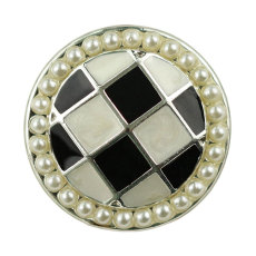 20MM Checkerboard Black and White Check Pearl Metal Button Sweater Jacket Suit Button