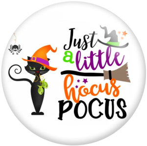 20MM Halloween words Print glass snaps buttons