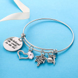 She Believed She Could Heart Nurse Hat RN Stainless Steel Adjustable LPN Nurse Bracelet