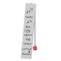 Stainless Steel Bookmark Gift Lettering Apple Pendant Student Commemorative Bookmark Thanksgiving Teacher's Day Gift