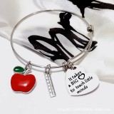 Stainless Steel Bracelet Teacher's Day Valentine's Day Lettering Teachrs Bracelet