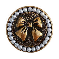 22MM Pearl Bow Bronze Metal Button Blazer Buttons Jewelry Snaps