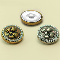 22MM Pearl Bow Bronze Metal Button Blazer Buttons Jewelry Snaps