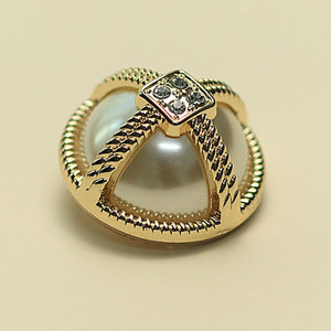22MM Cross Hydrangea Button Diamond Pearl Metal Jewelry Snap