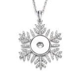 Christmas snowflakes  Necklace  52cm black  Line chain fit 20MM chunks snaps jewelry