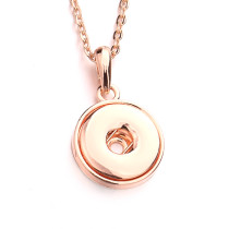 Metal Round Pendant 60cm Necklace for 20mm Jewelry Snaps