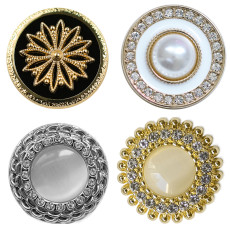 23MM  flower rhinestone  metal  snap button DIY Jewelry 2022