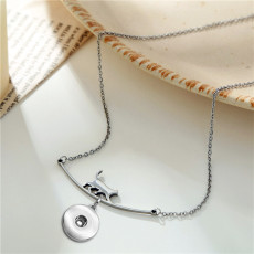 Cat  Stainless Steel 20MM  Snap button Necklace  DIY jewelry