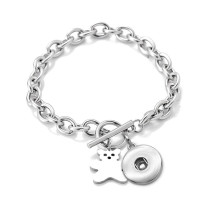 BEAR  Stainless Steel 20MM  Snap button Bracelet   DIY jewelry