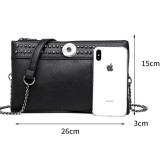 PU Leather Women's clutch bag with new rivet crossbody 18mm Snap Button Jewelry